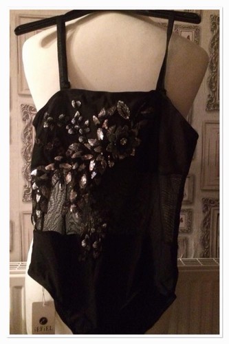 Hand embellished black dance - embellished,