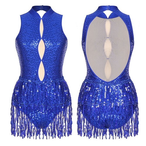 Womens sequins tassel leotard - tassel,