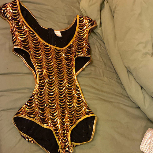 Anna kaci black gold - gold, sequin